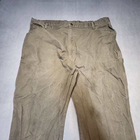 Dickies Pants Mens 44x30 Green Regular Fit Straight Leg Distressed Work Wear - Picture 2 of 12